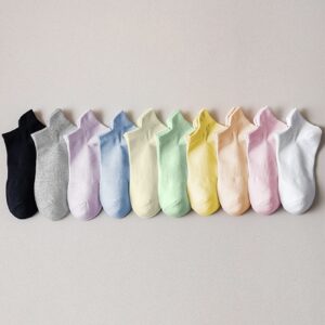 10pairs Solid Ankle Socks